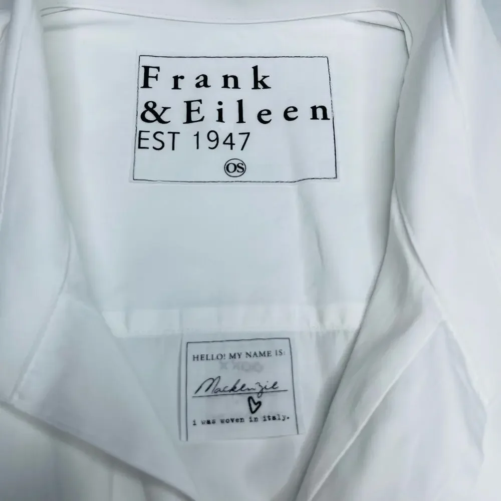 Frank & Eileen Mackenzie Shirt Button-Up One Size White Long sleeve Coastal Boho - Picture 9 of 10